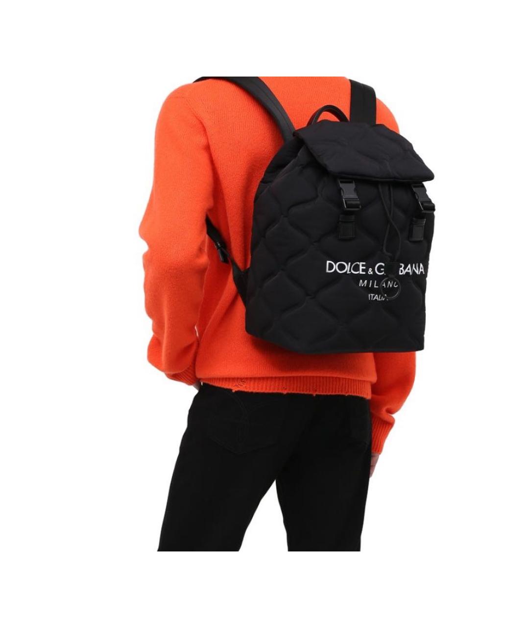 DOLCE&GABBANA Черный тканевый рюкзак, фото 6