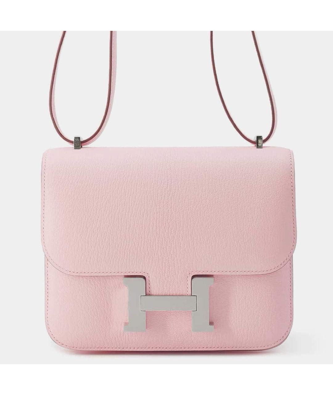 HERMES Розовая кожаная сумка через плечо, фото 8