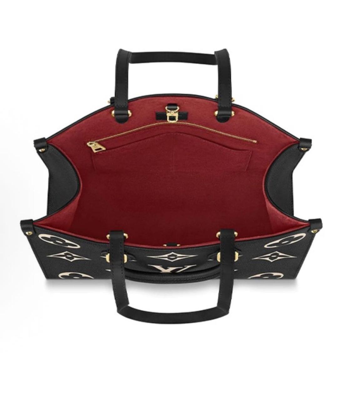 LOUIS VUITTON Черная кожаная сумка тоут, фото 3