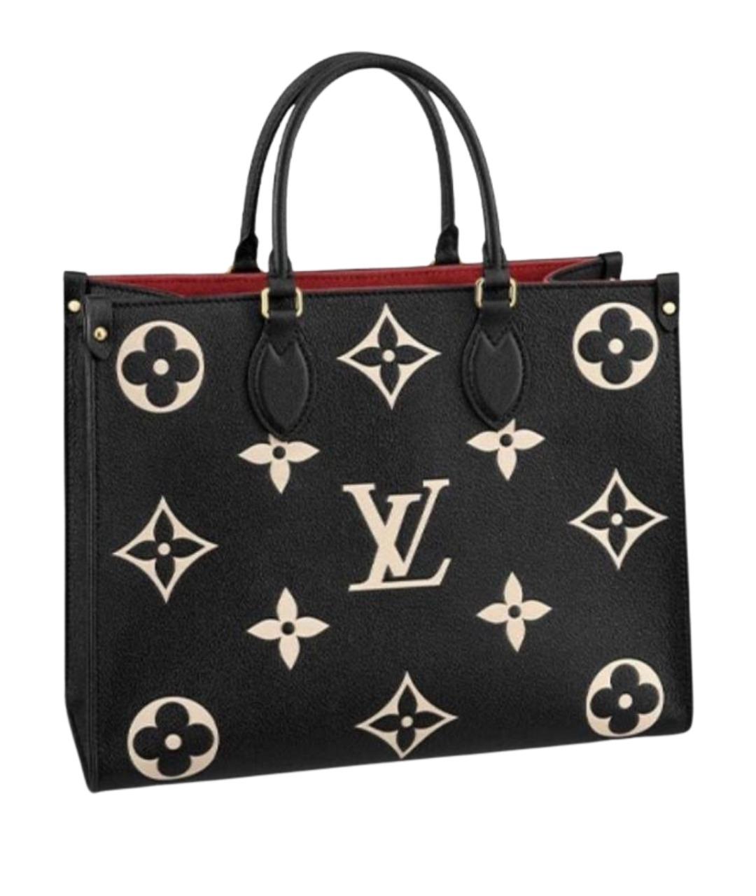 LOUIS VUITTON Черная кожаная сумка тоут, фото 1