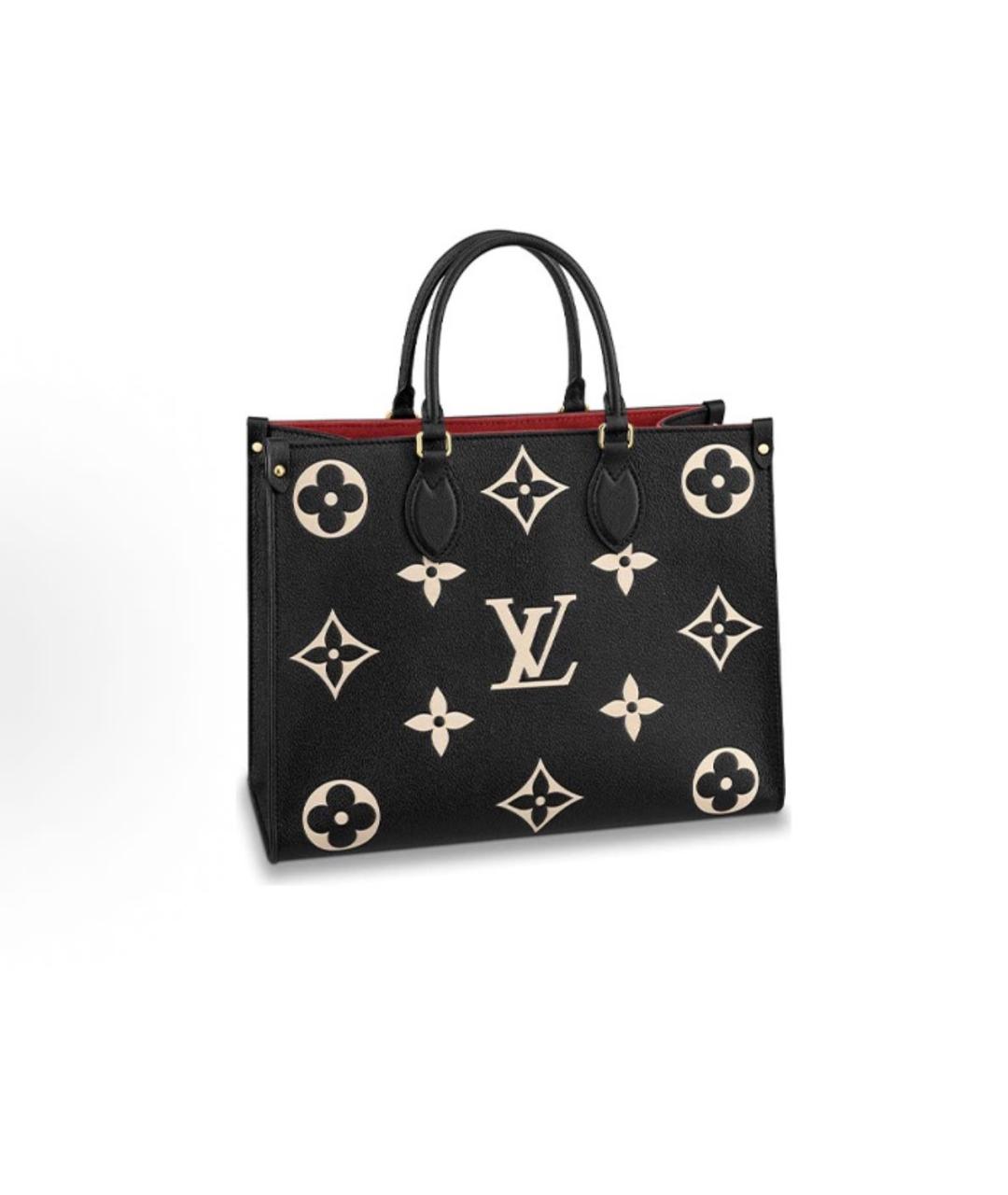 LOUIS VUITTON Черная кожаная сумка тоут, фото 4