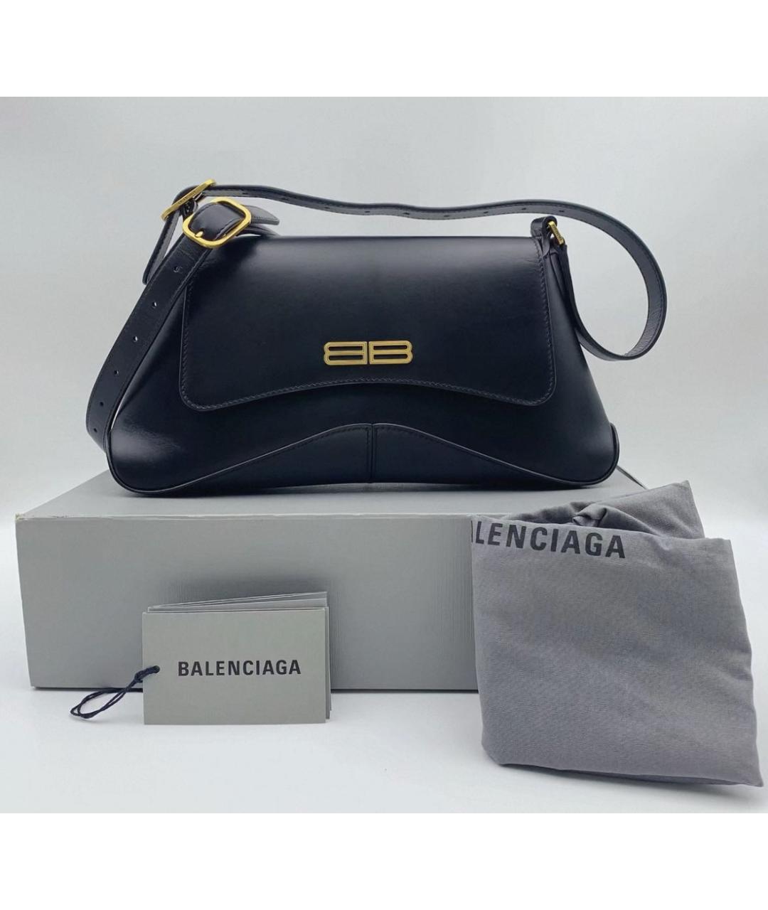 BALENCIAGA Черная кожаная сумка через плечо, фото 5