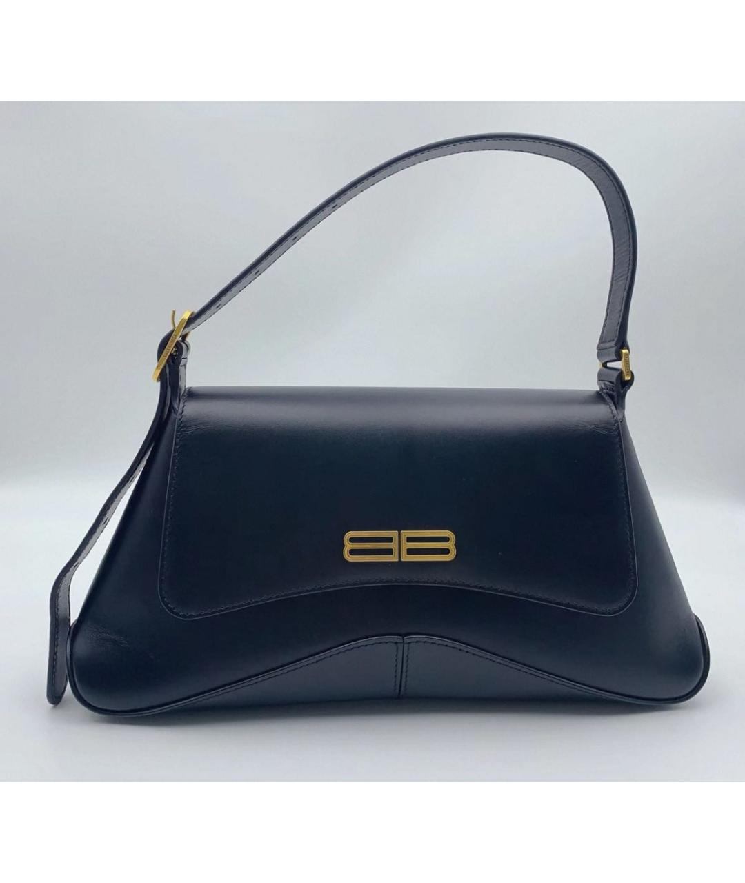 BALENCIAGA Черная кожаная сумка через плечо, фото 2