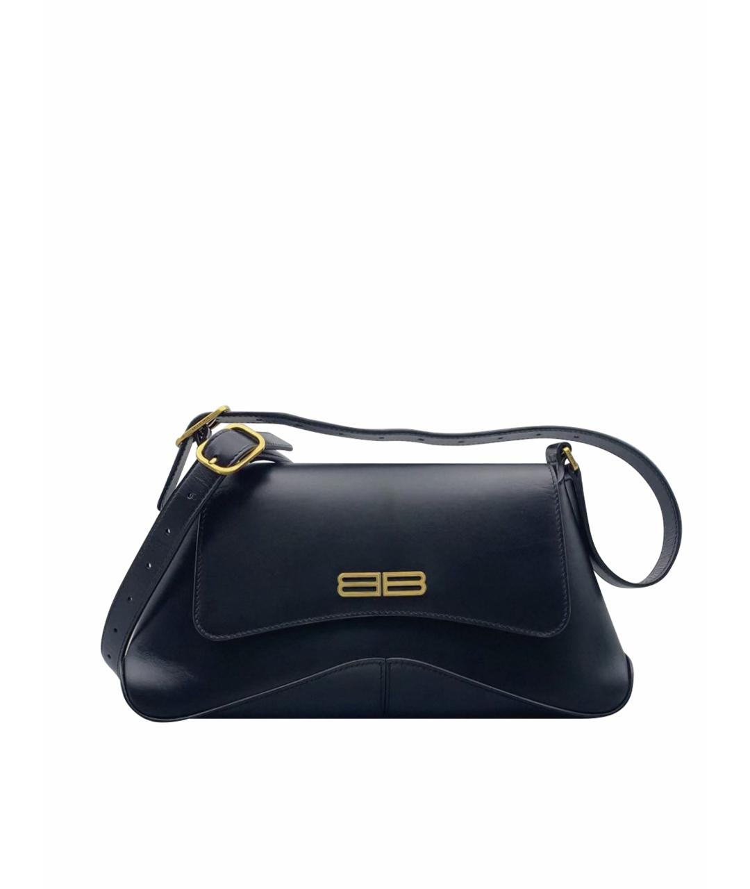 BALENCIAGA Черная кожаная сумка через плечо, фото 1