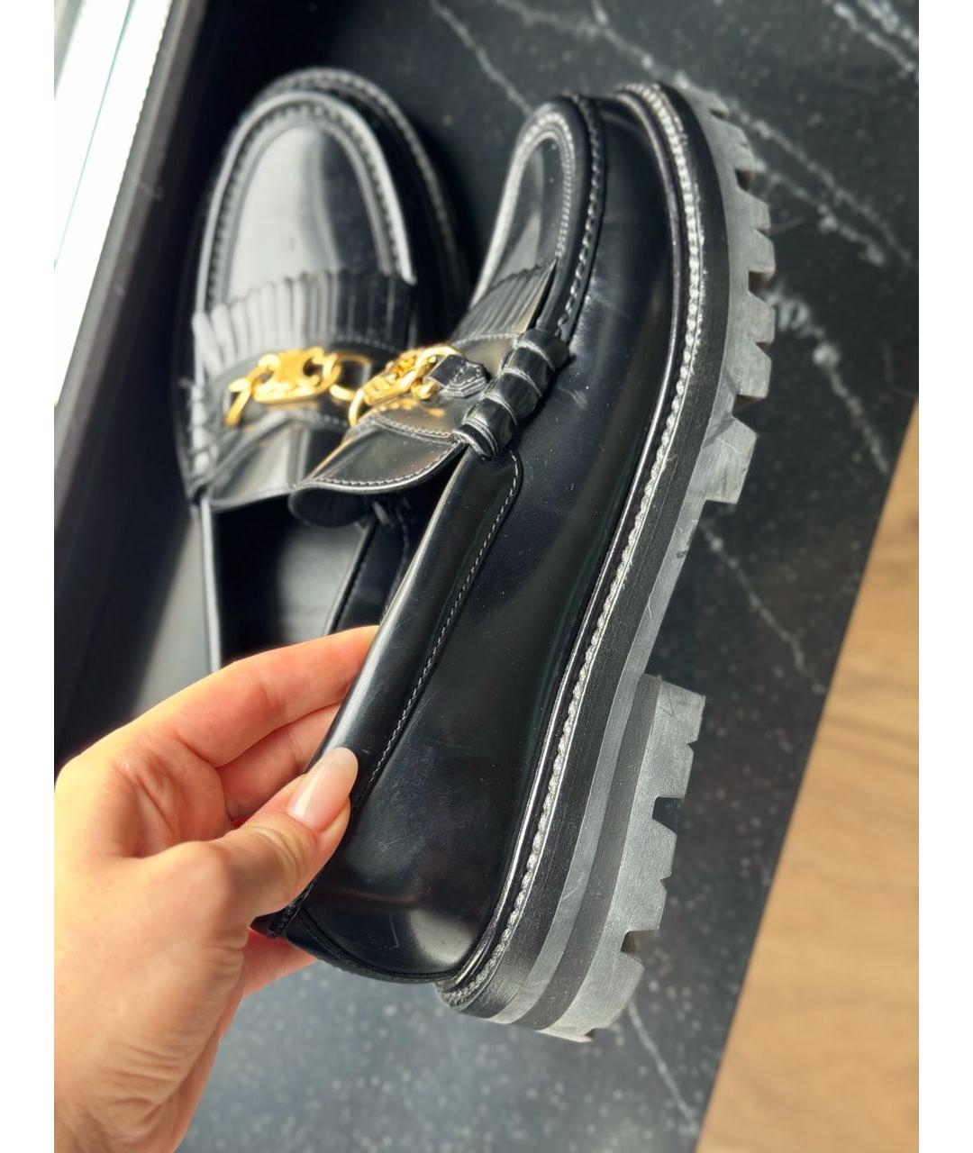 CELINE Черные кожаные лоферы, фото 5