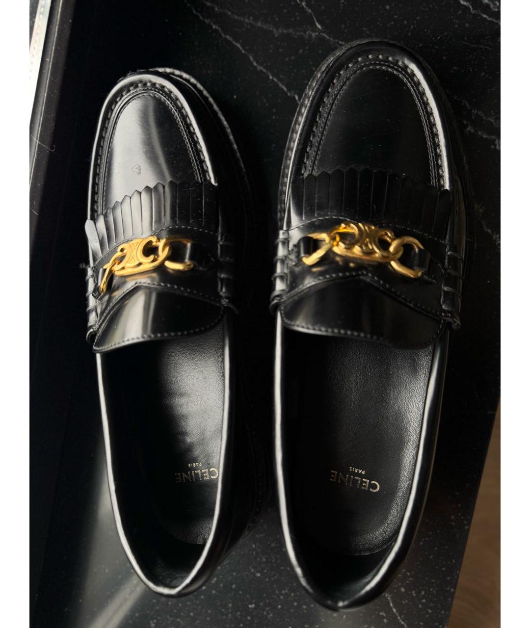 CELINE Черные кожаные лоферы, фото 2