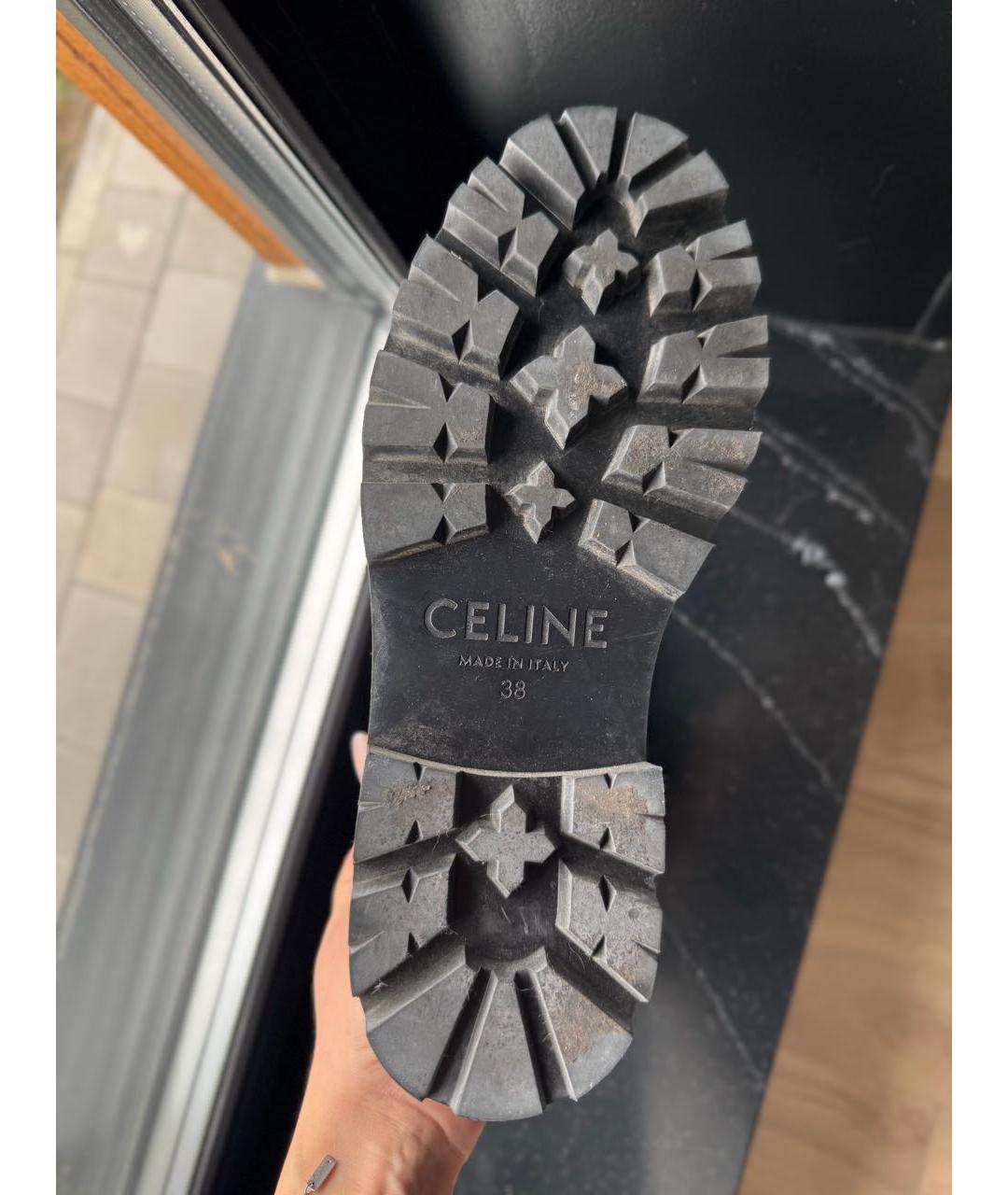 CELINE Черные кожаные лоферы, фото 4