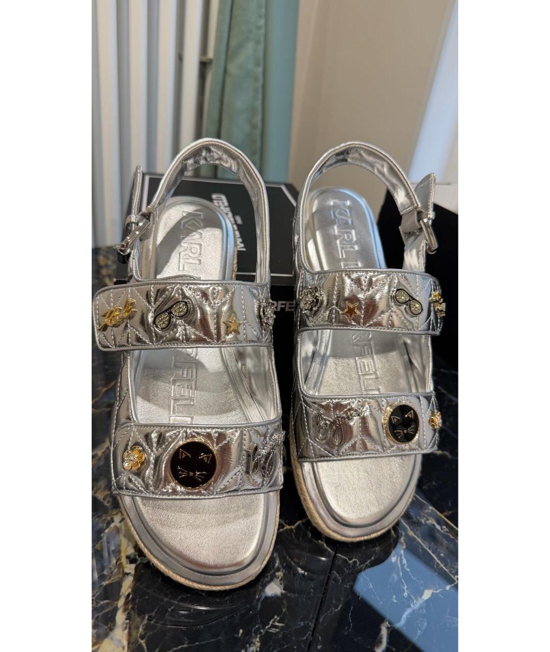 KARL LAGERFELD Серебряные сандалии, фото 7