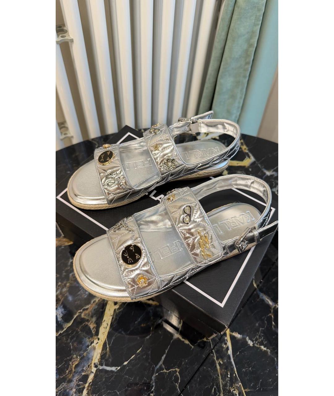 KARL LAGERFELD Серебряные сандалии, фото 4