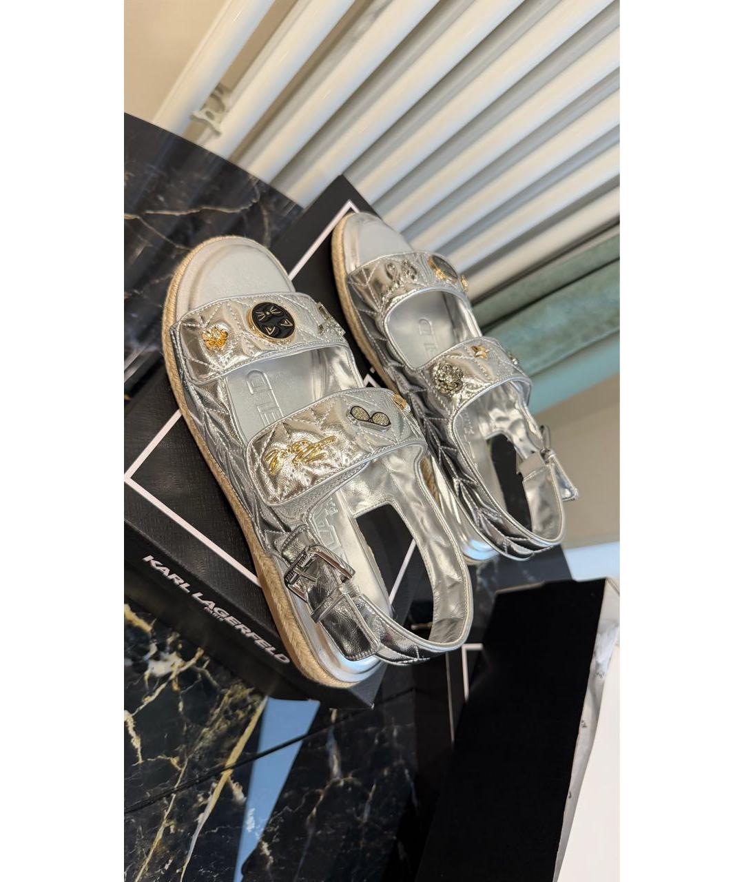 KARL LAGERFELD Серебряные сандалии, фото 8