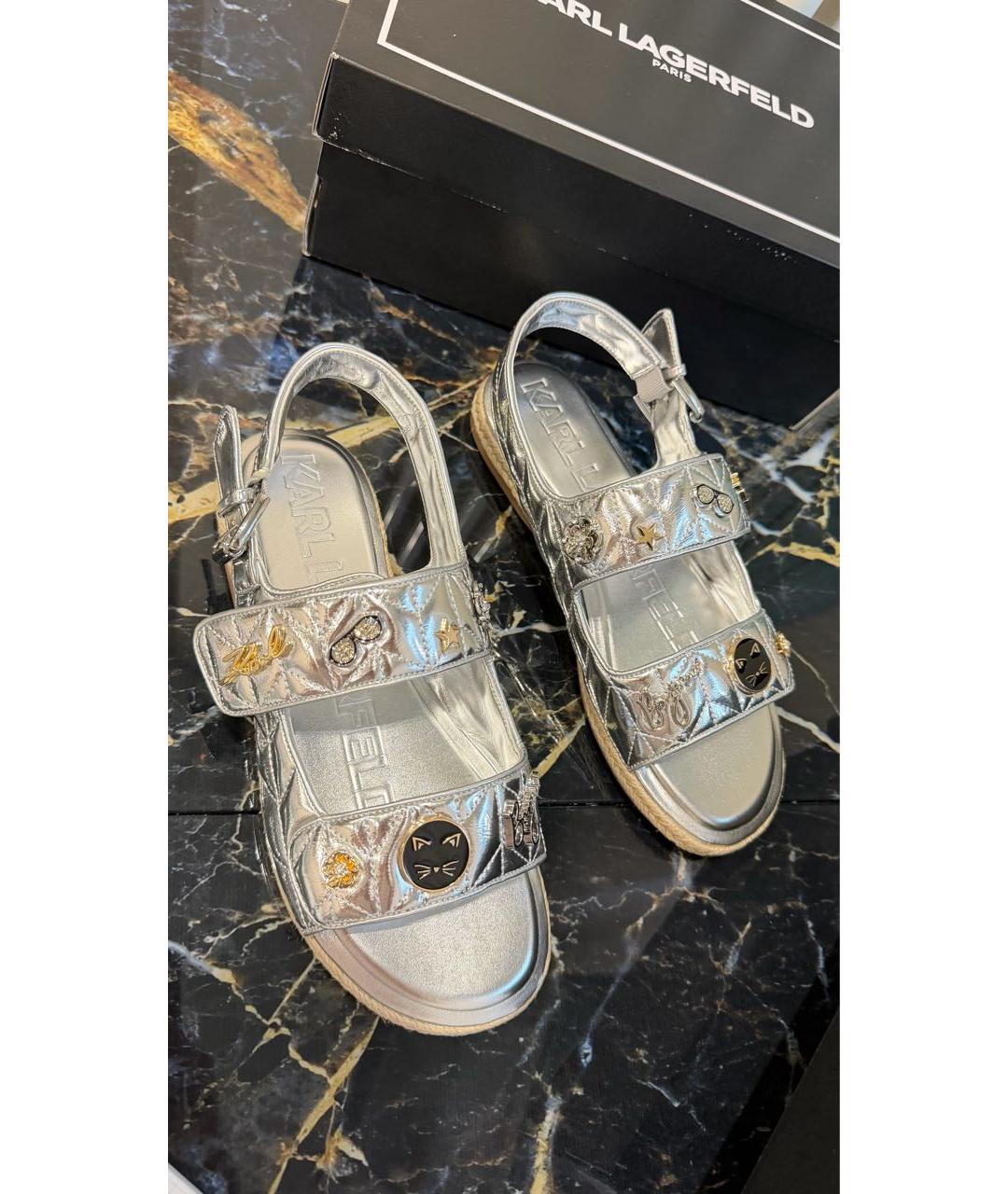 KARL LAGERFELD Серебряные сандалии, фото 3