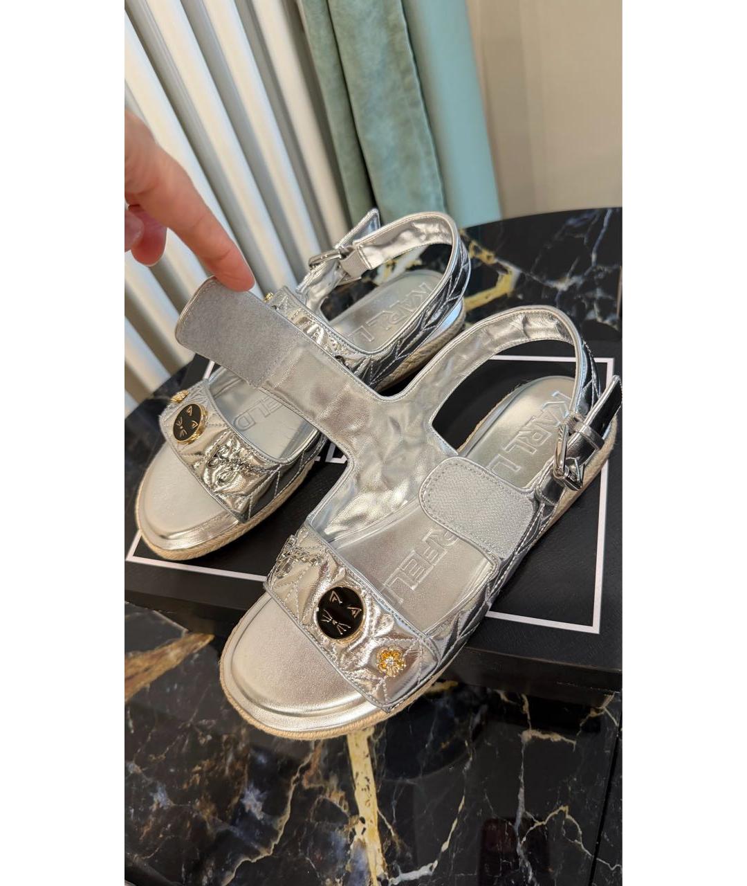 KARL LAGERFELD Серебряные сандалии, фото 5
