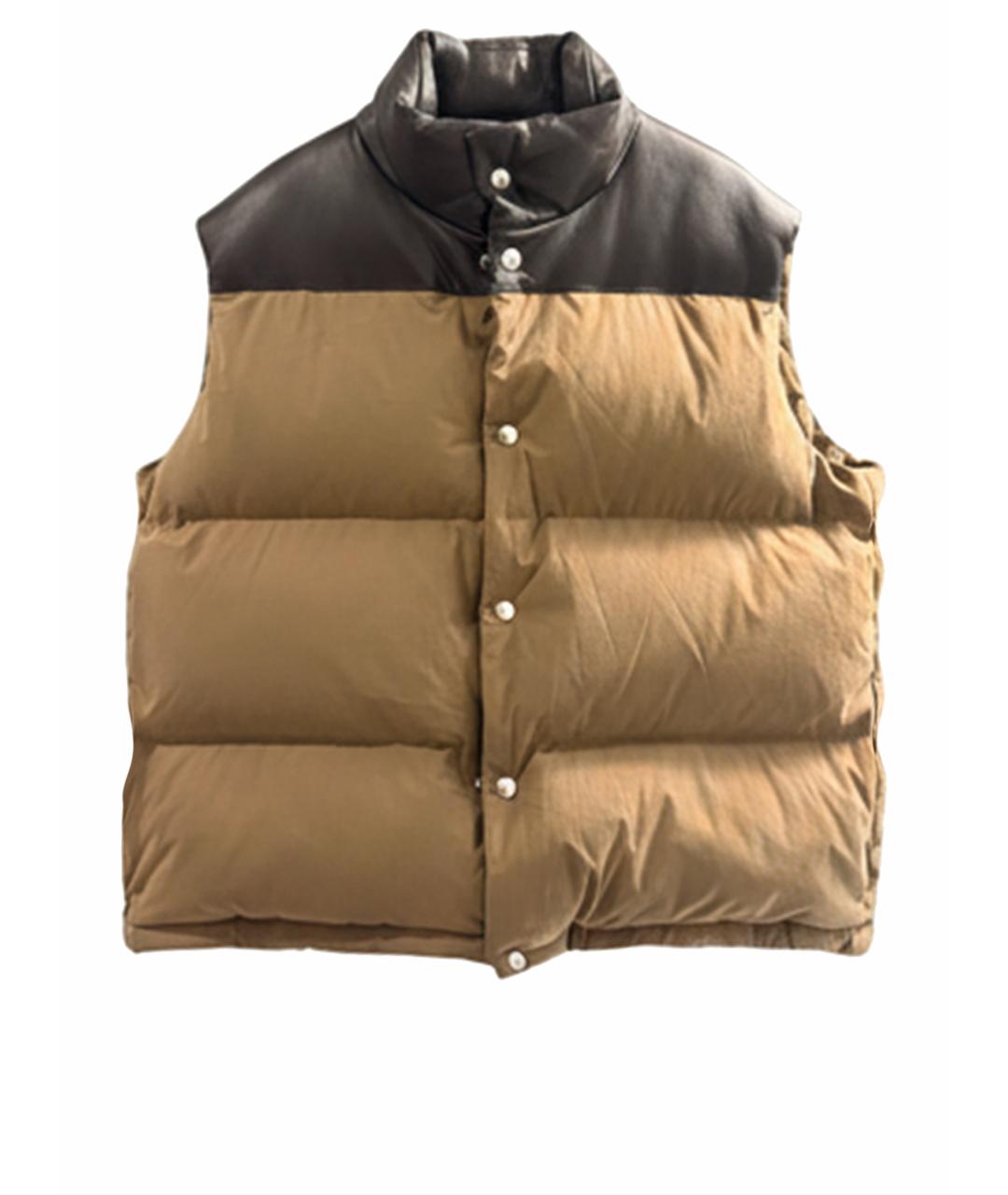 BOTTEGA VENETA Бежевый кожаный жилет, фото 1