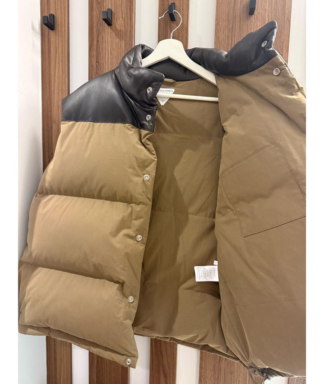 BOTTEGA VENETA Бежевый кожаный жилет, фото 3