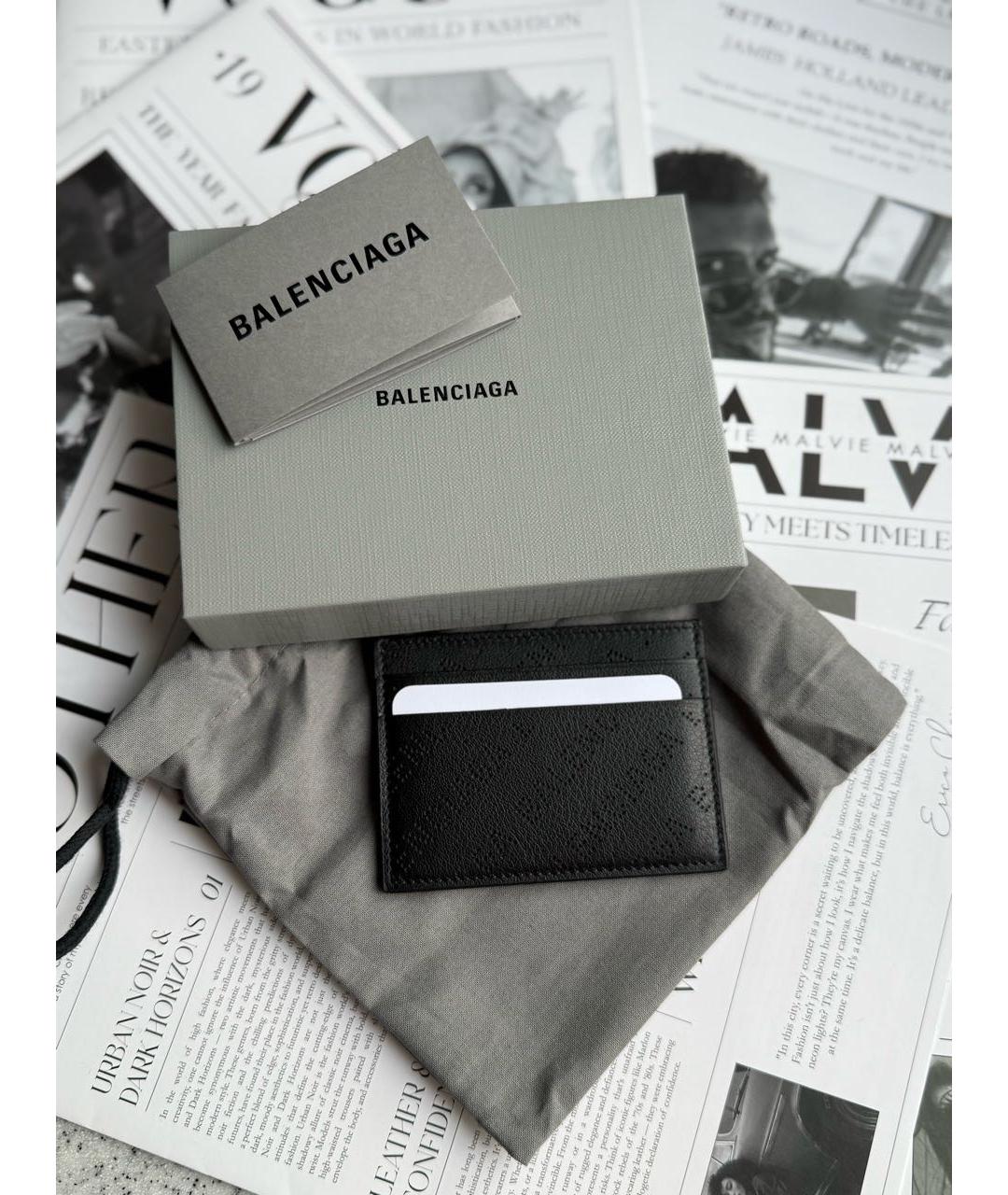 BALENCIAGA Черный кожаный кардхолдер, фото 3