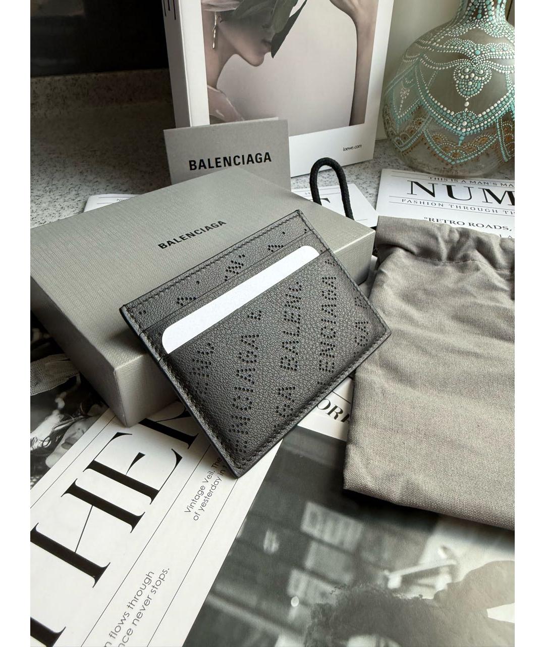 BALENCIAGA Черный кожаный кардхолдер, фото 4