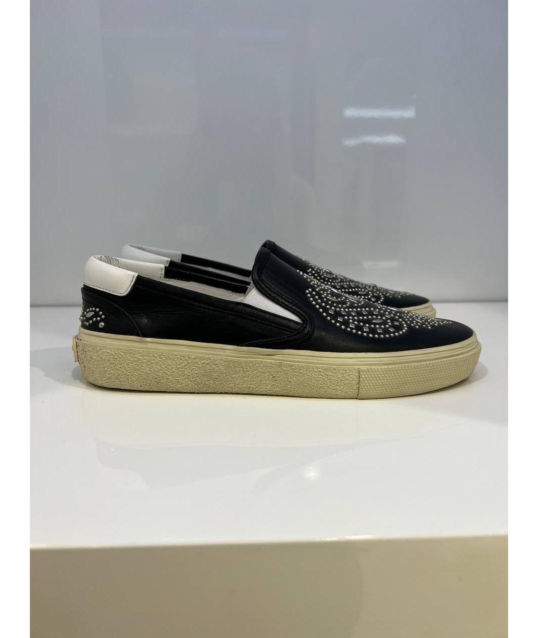 SAINT LAURENT Черные кожаные эспадрильи, фото 3