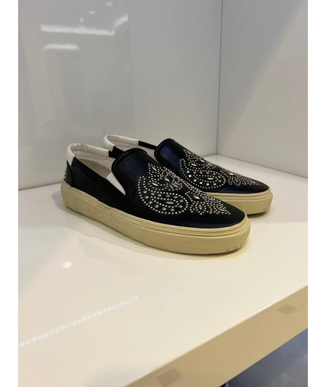 SAINT LAURENT Черные кожаные эспадрильи, фото 4