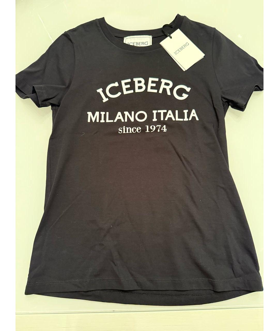 ICEBERG Черная хлопковая футболка, фото 5