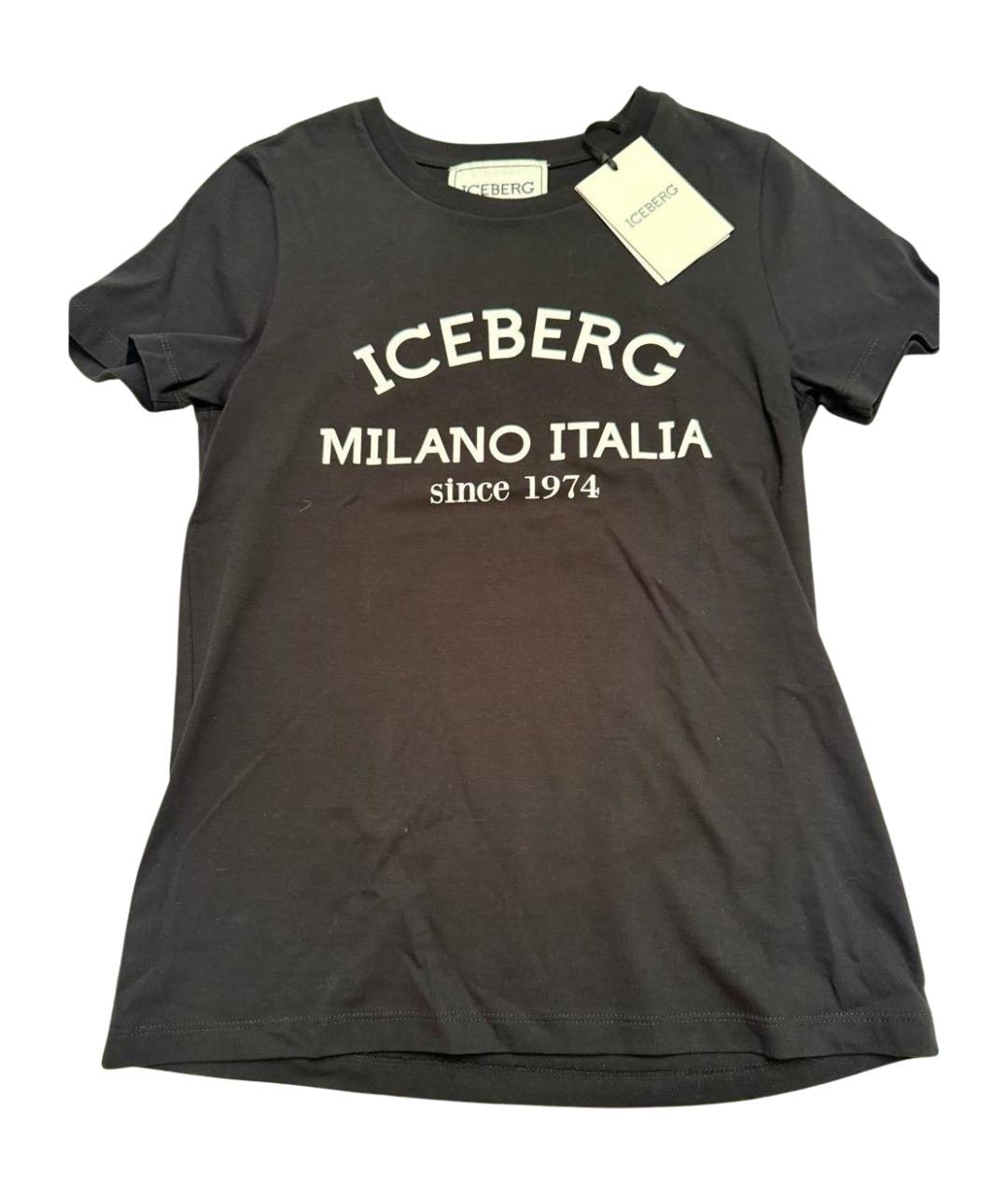 ICEBERG Черная хлопковая футболка, фото 1