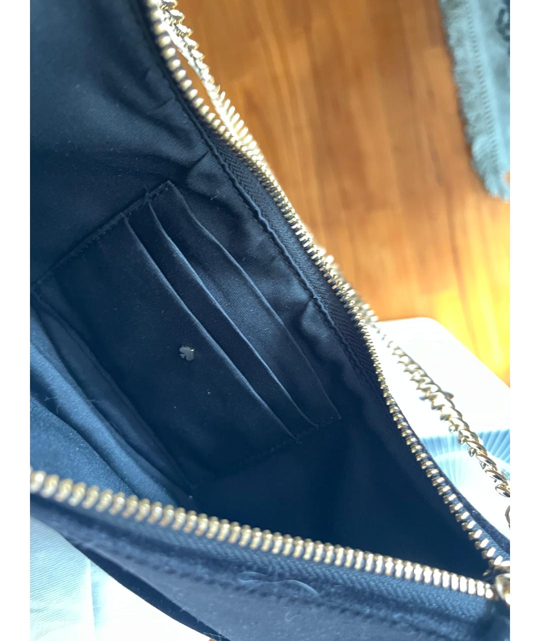 KATE SPADE Черная бархатная сумка с короткими ручками, фото 4