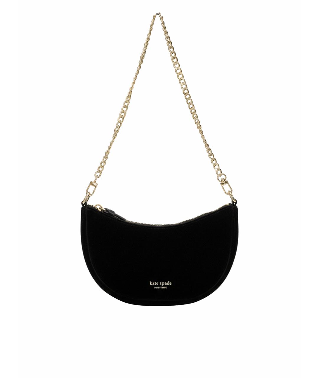 KATE SPADE Черная бархатная сумка с короткими ручками, фото 1