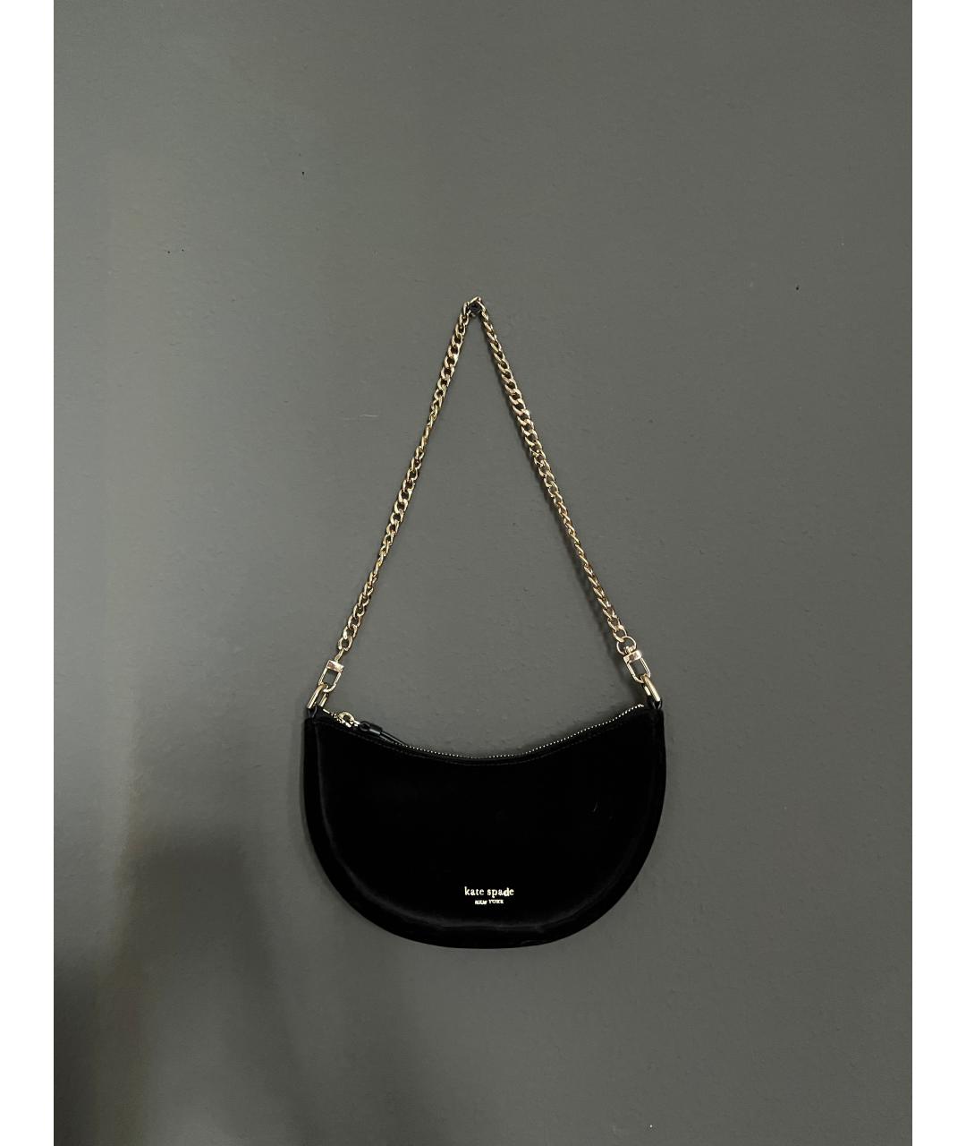 KATE SPADE Черная бархатная сумка с короткими ручками, фото 8