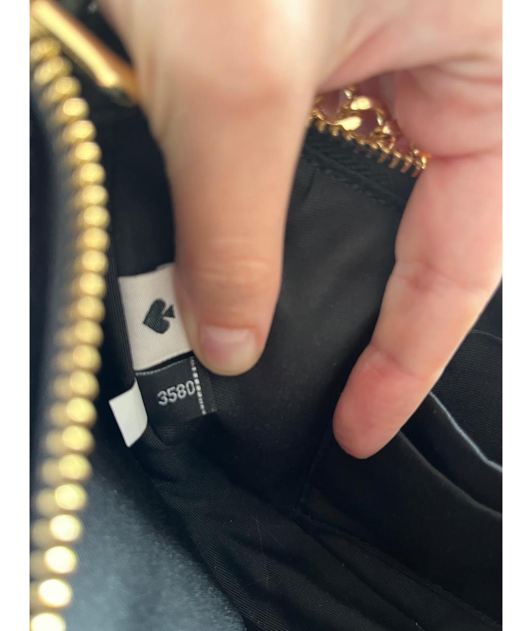 KATE SPADE Черная бархатная сумка с короткими ручками, фото 5