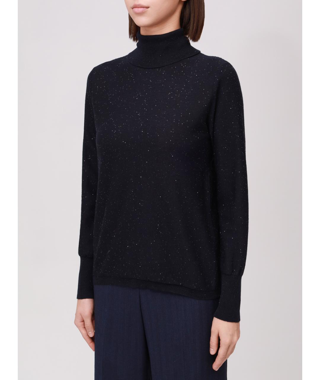 PANICALE Темно-синяя шерстяная водолазка, фото 4