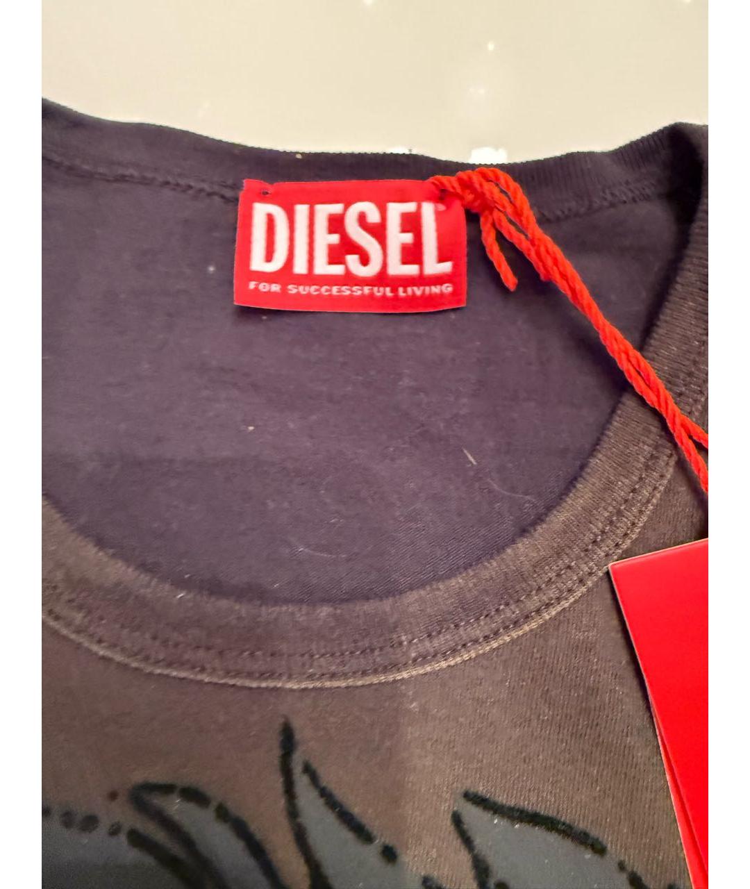 DIESEL Хаки хлопковая футболка, фото 2