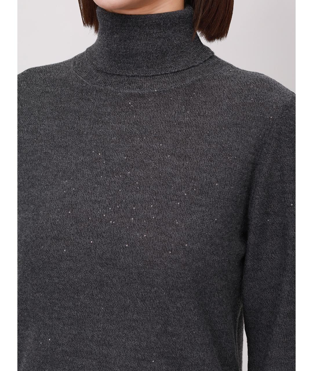 PANICALE Серая шерстяная водолазка, фото 5
