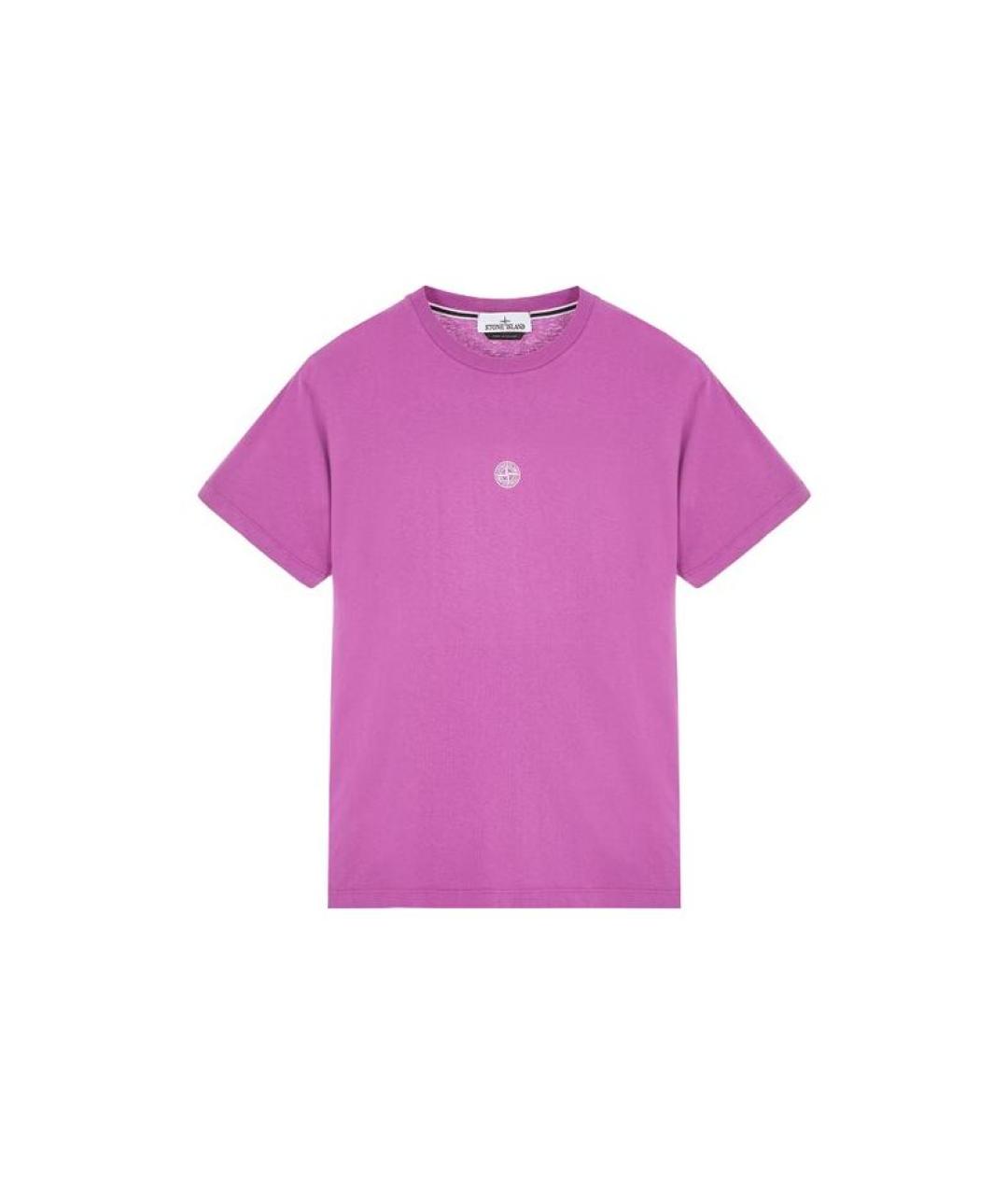 STONE ISLAND Розовая хлопковая футболка, фото 1
