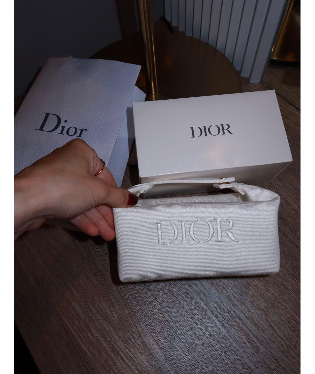 CHRISTIAN DIOR Белая хлопковая косметичка, фото 2