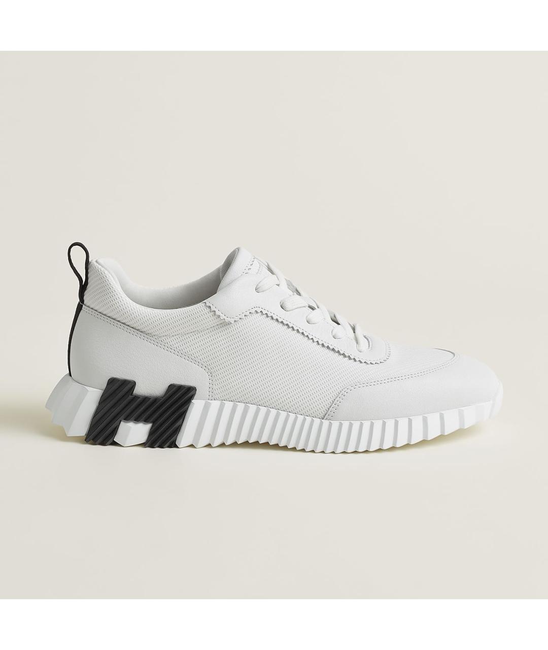 HERMES Белые текстильные низкие кроссовки / кеды, фото 7