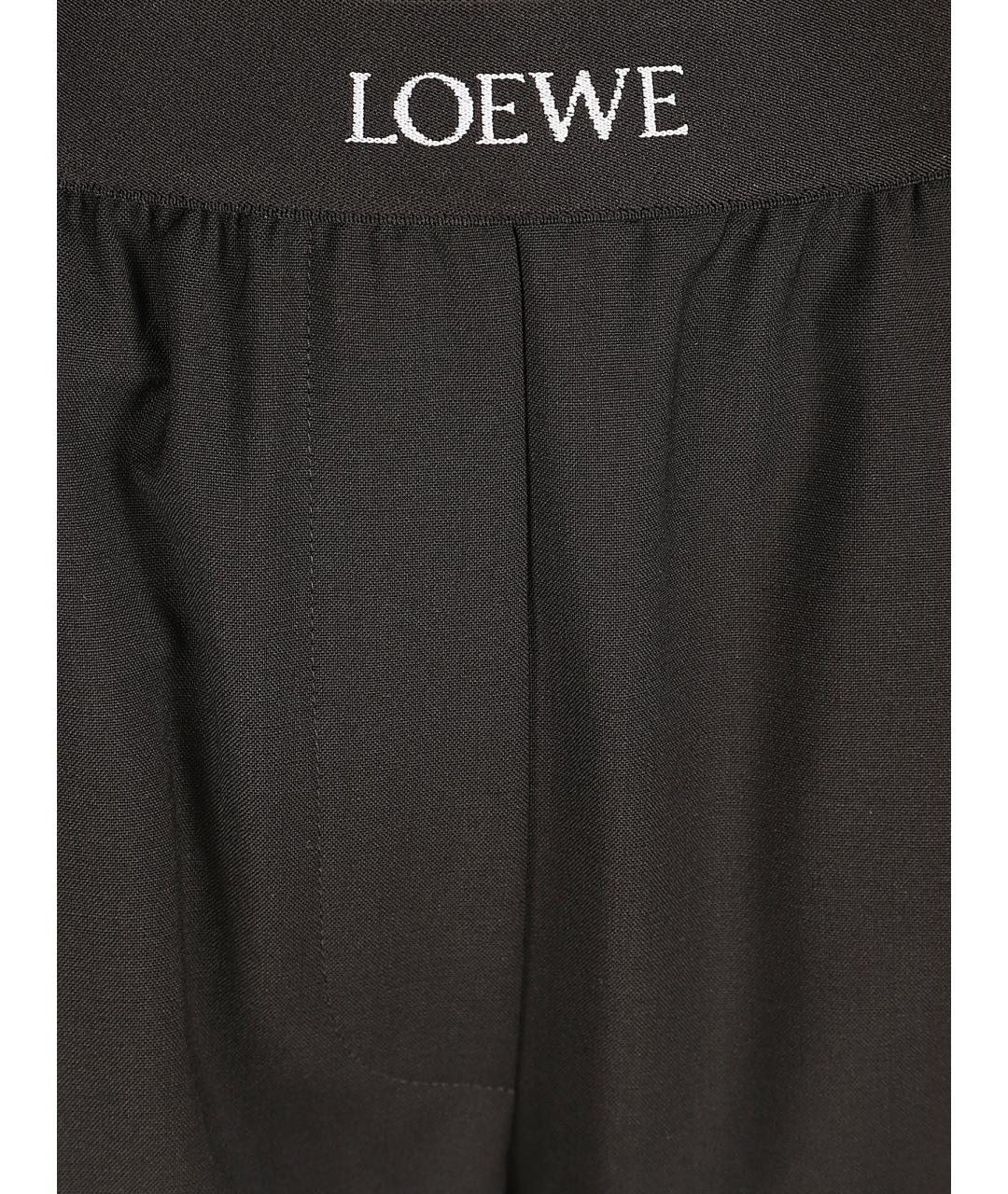 LOEWE Черные шерстяные прямые брюки, фото 2