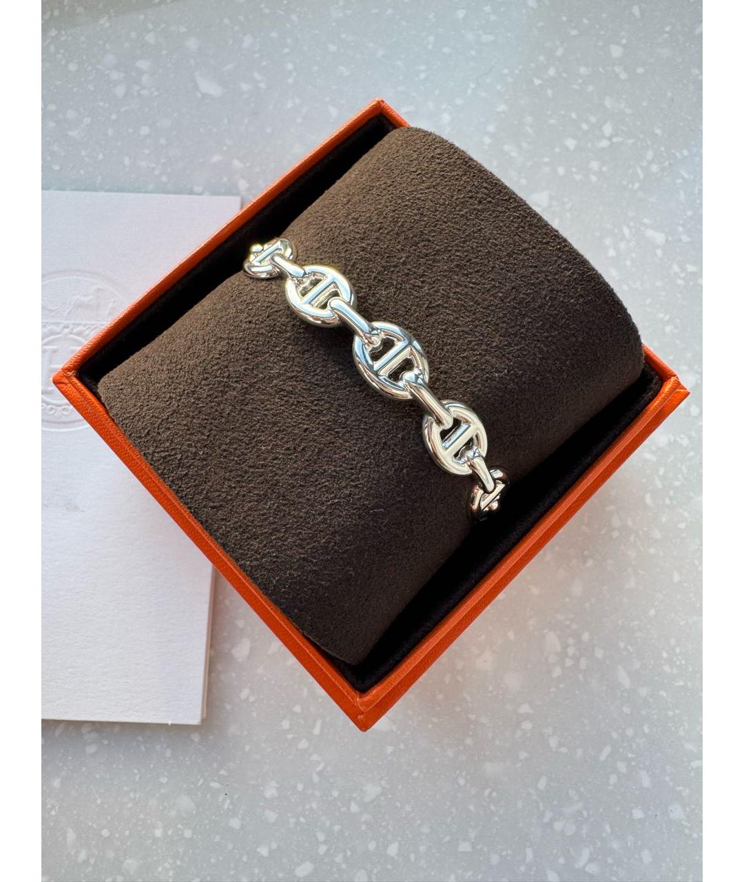 HERMES Серебрянный серебряный браслет, фото 6