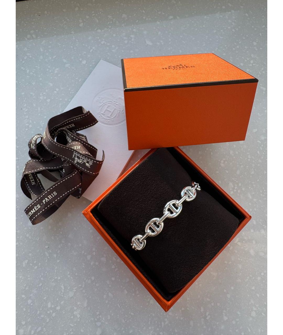 HERMES Серебрянный серебряный браслет, фото 5