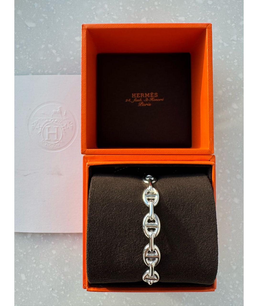HERMES Серебрянный серебряный браслет, фото 4