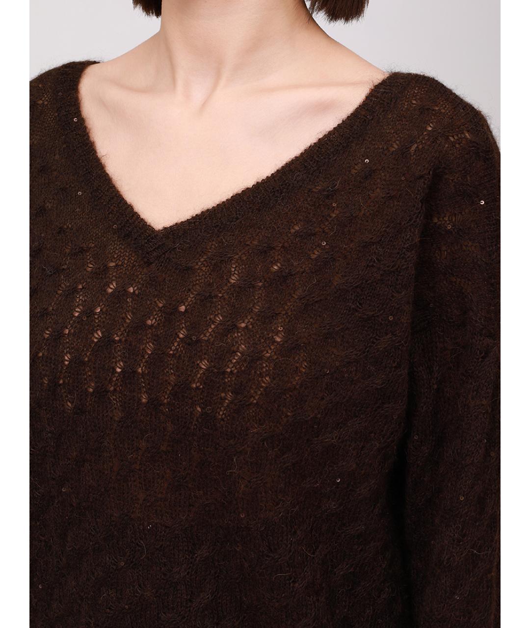 PANICALE Коричневый шерстяной джемпер / свитер, фото 5