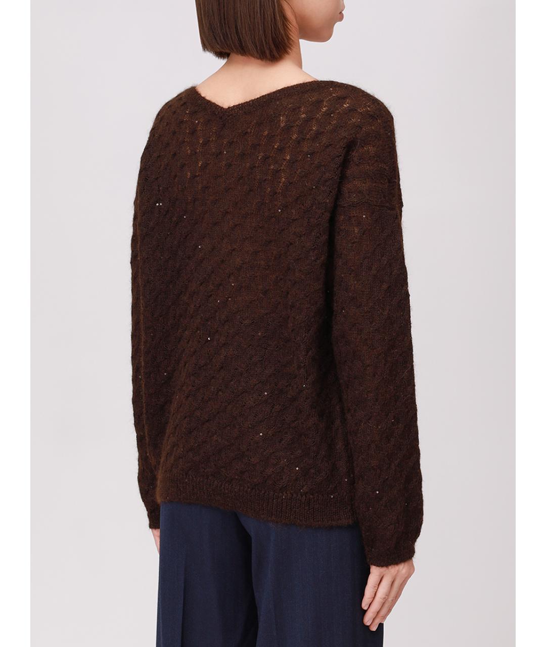 PANICALE Коричневый шерстяной джемпер / свитер, фото 3