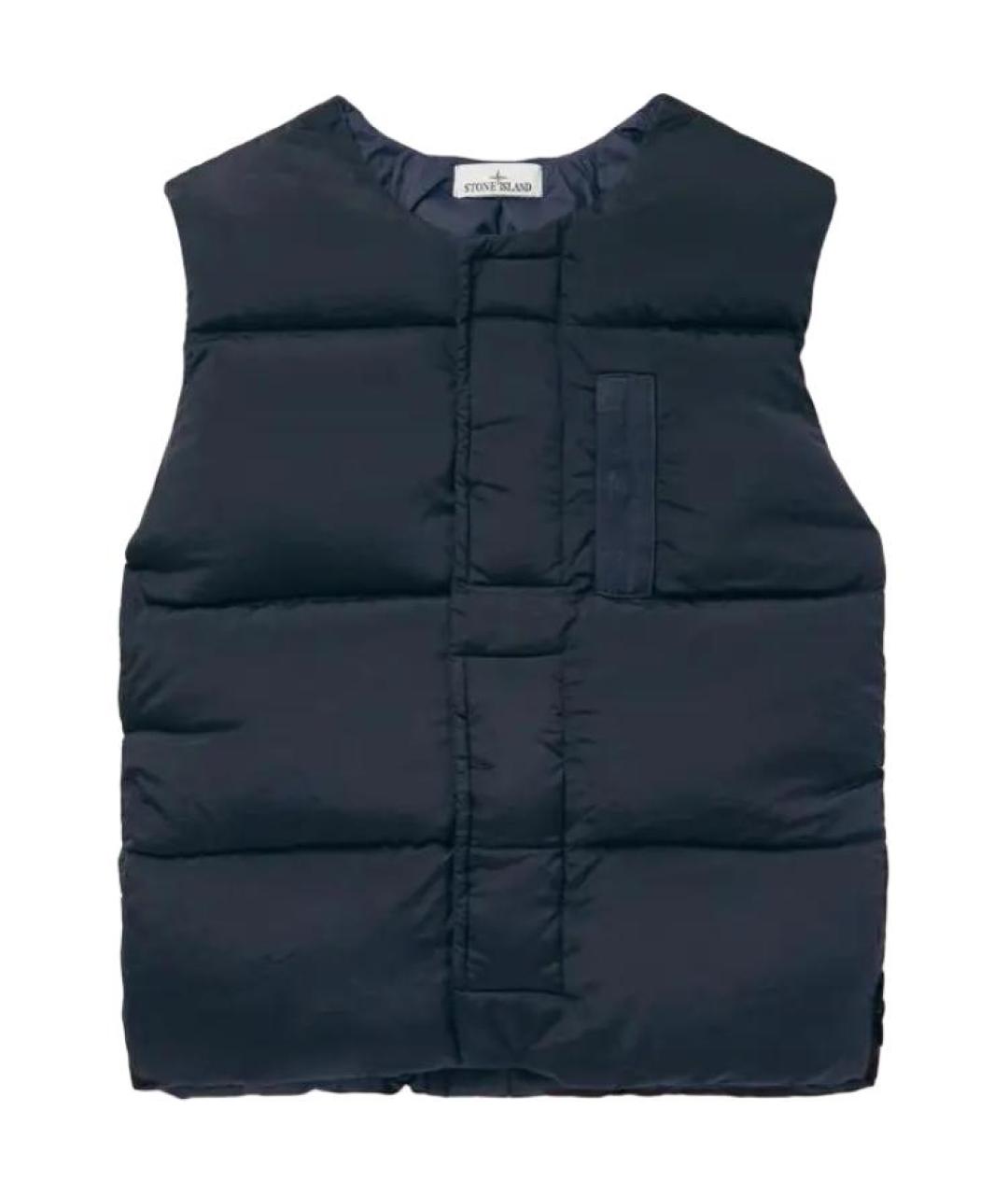 STONE ISLAND Темно-синий полиамидовый жилет, фото 1