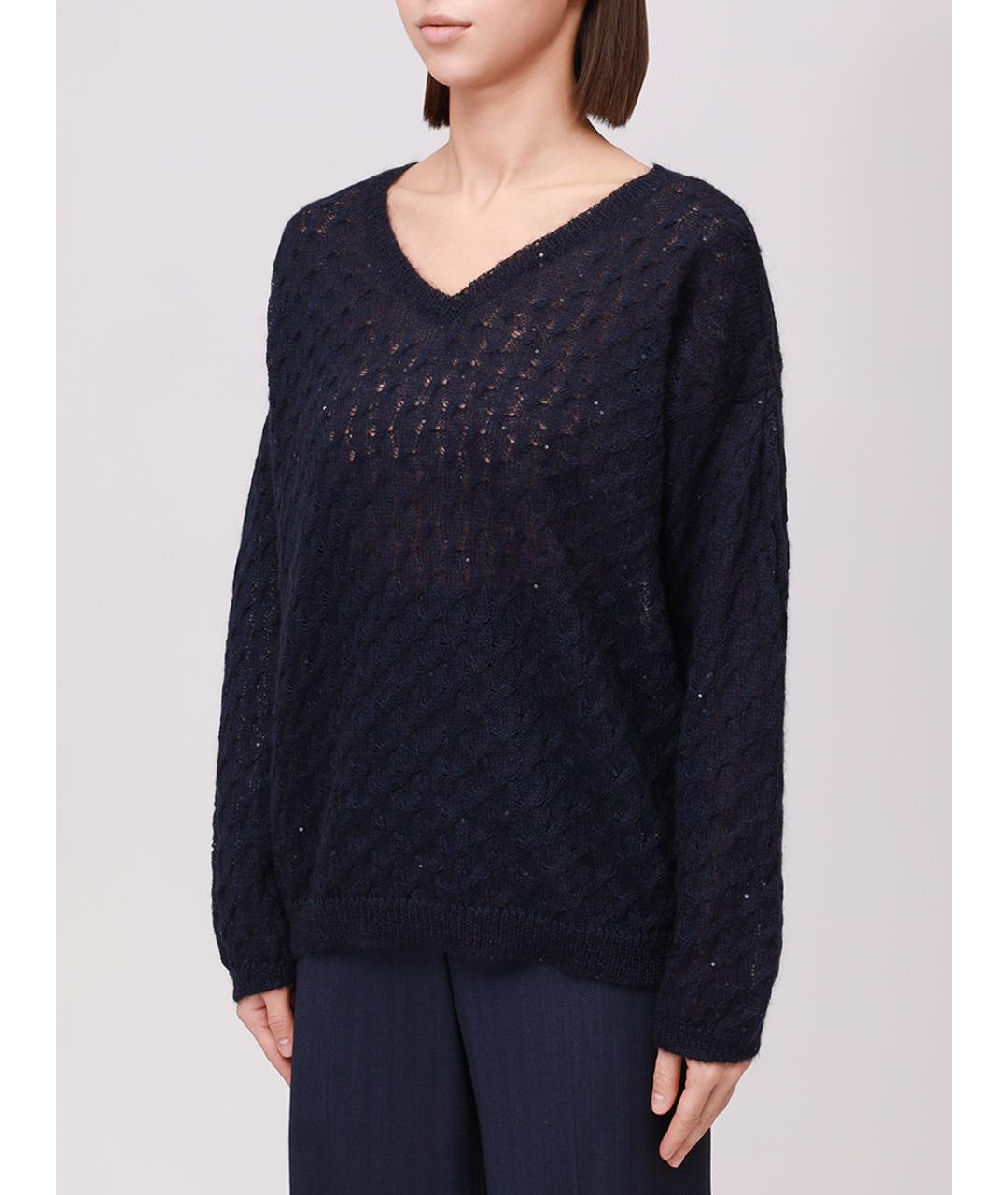 PANICALE Темно-синий шерстяной джемпер / свитер, фото 4