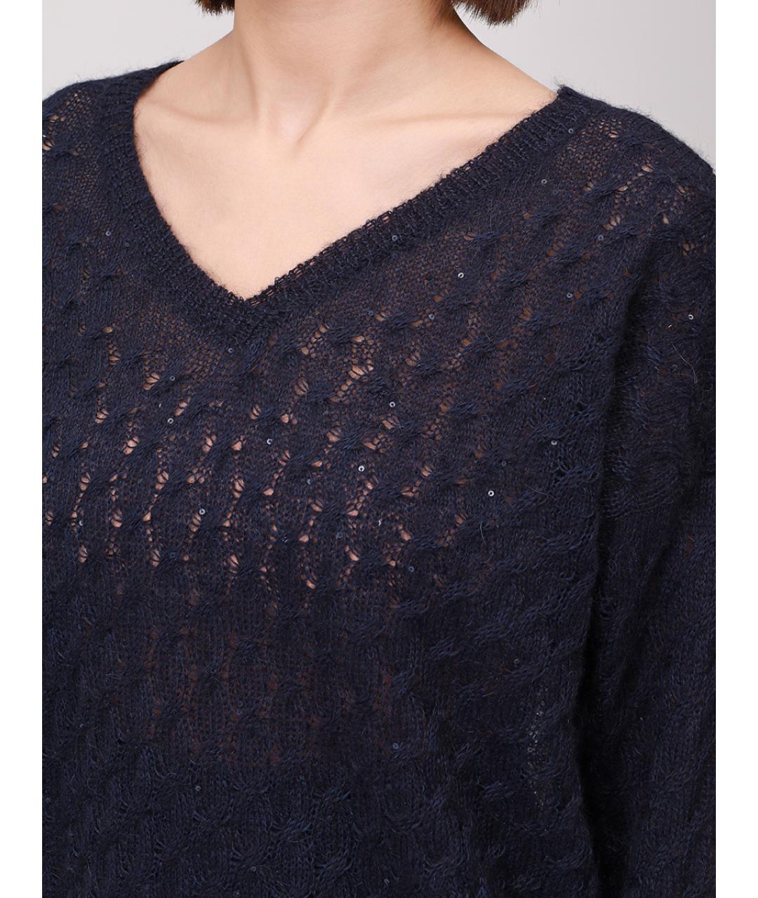 PANICALE Темно-синий шерстяной джемпер / свитер, фото 5