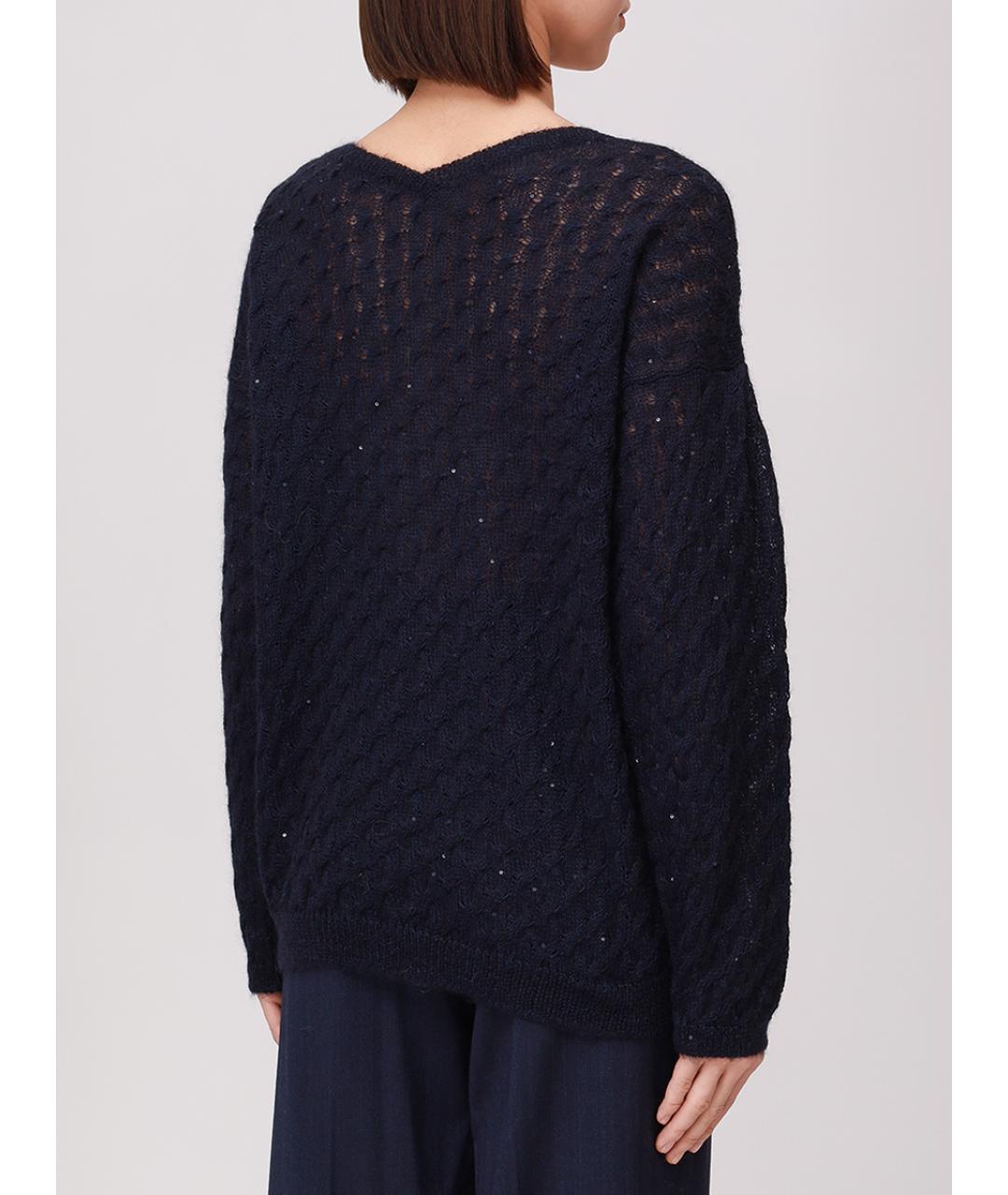 PANICALE Темно-синий шерстяной джемпер / свитер, фото 3