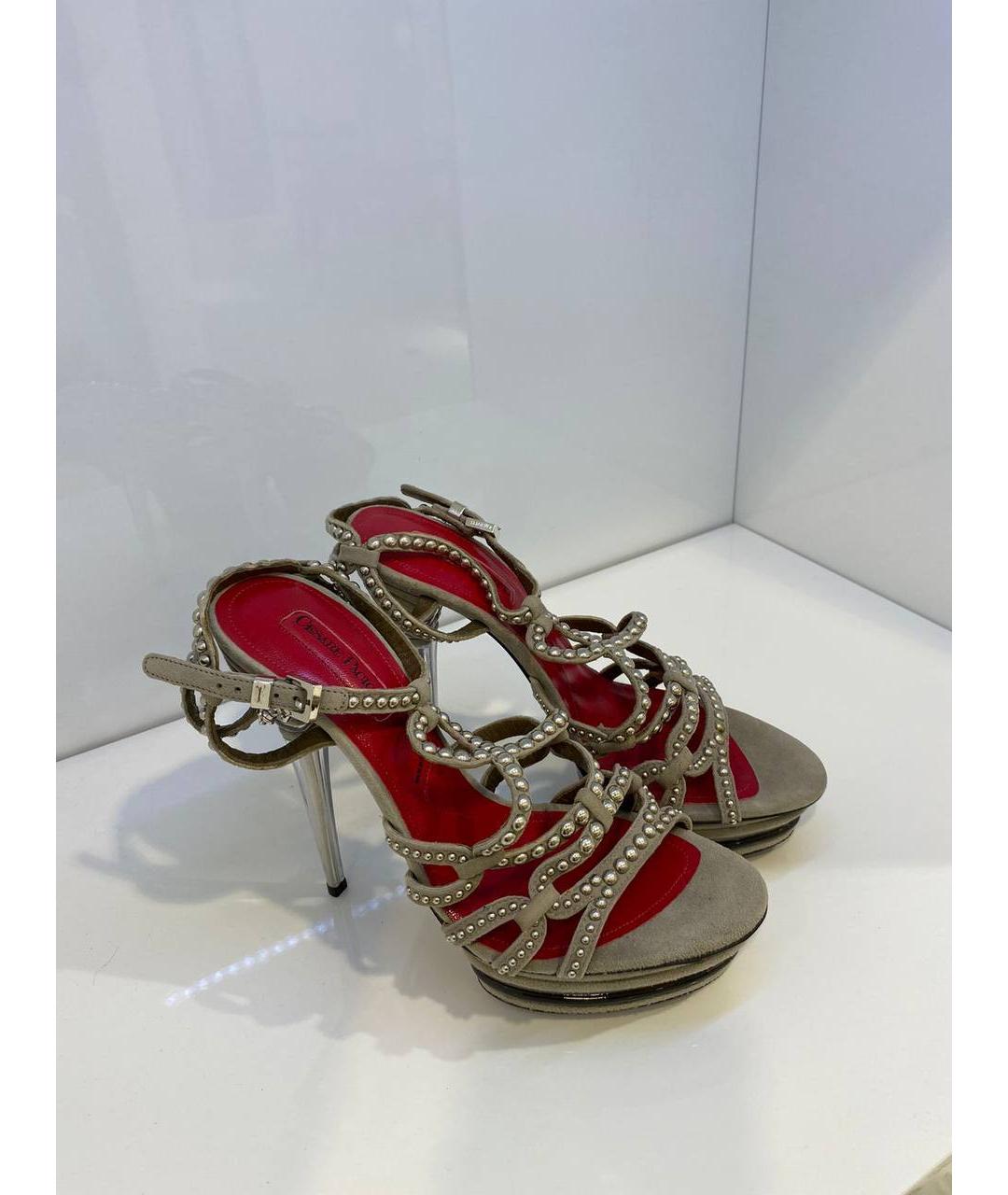 CESARE PACIOTTI Бежевые замшевые босоножки, фото 4