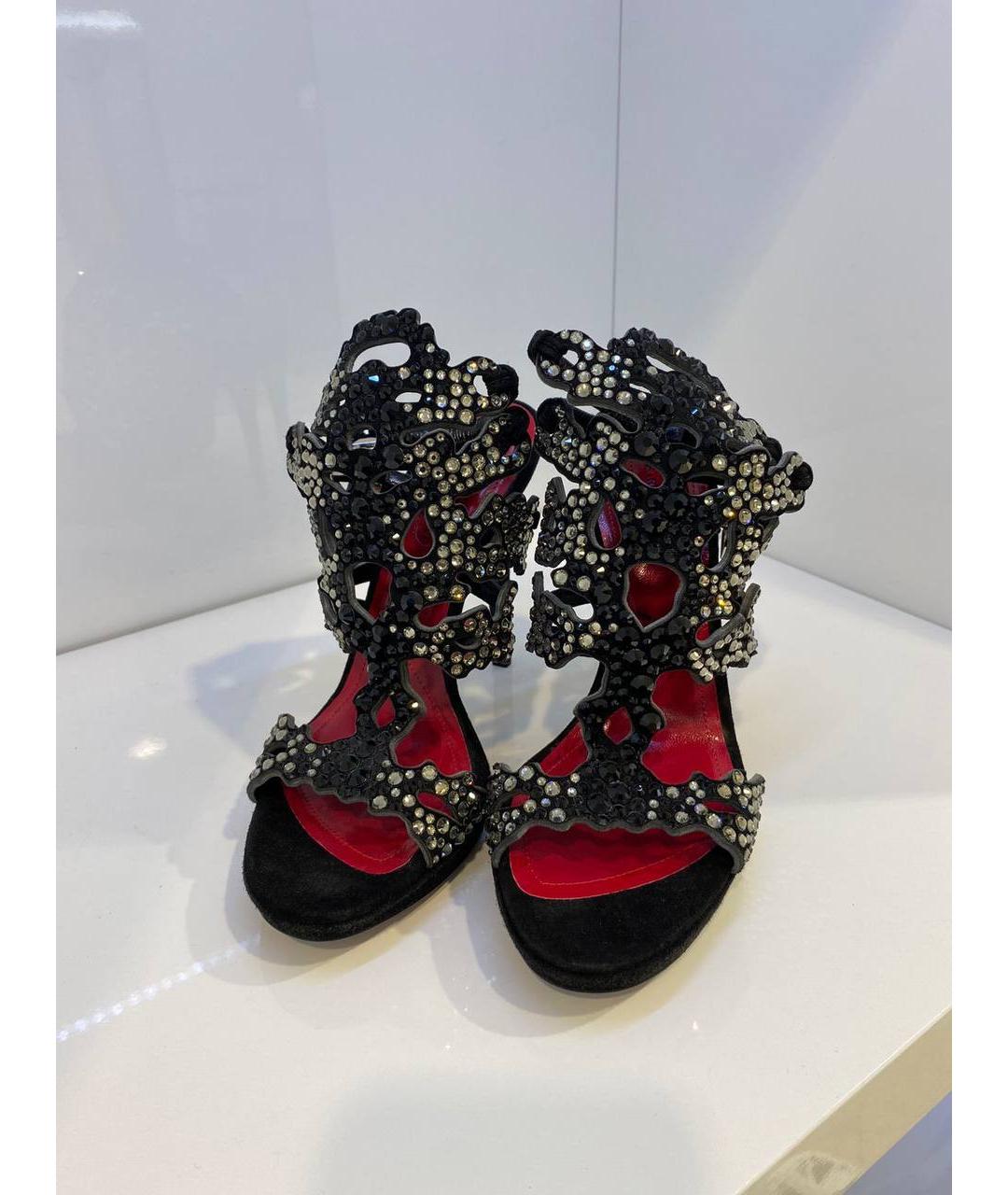 CESARE PACIOTTI Черные кожаные босоножки, фото 2