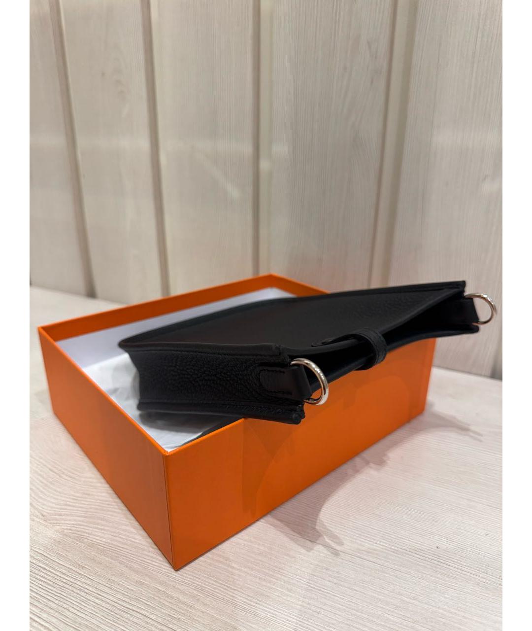 HERMES Черная кожаная сумка через плечо, фото 3