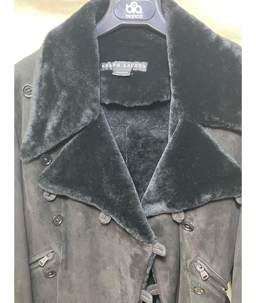 POLO RALPH LAUREN Черная меховая дубленка, фото 3