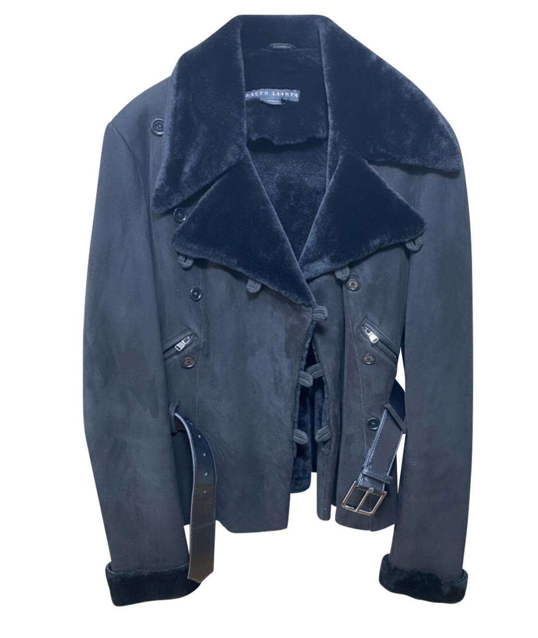 POLO RALPH LAUREN Черная меховая дубленка, фото 1