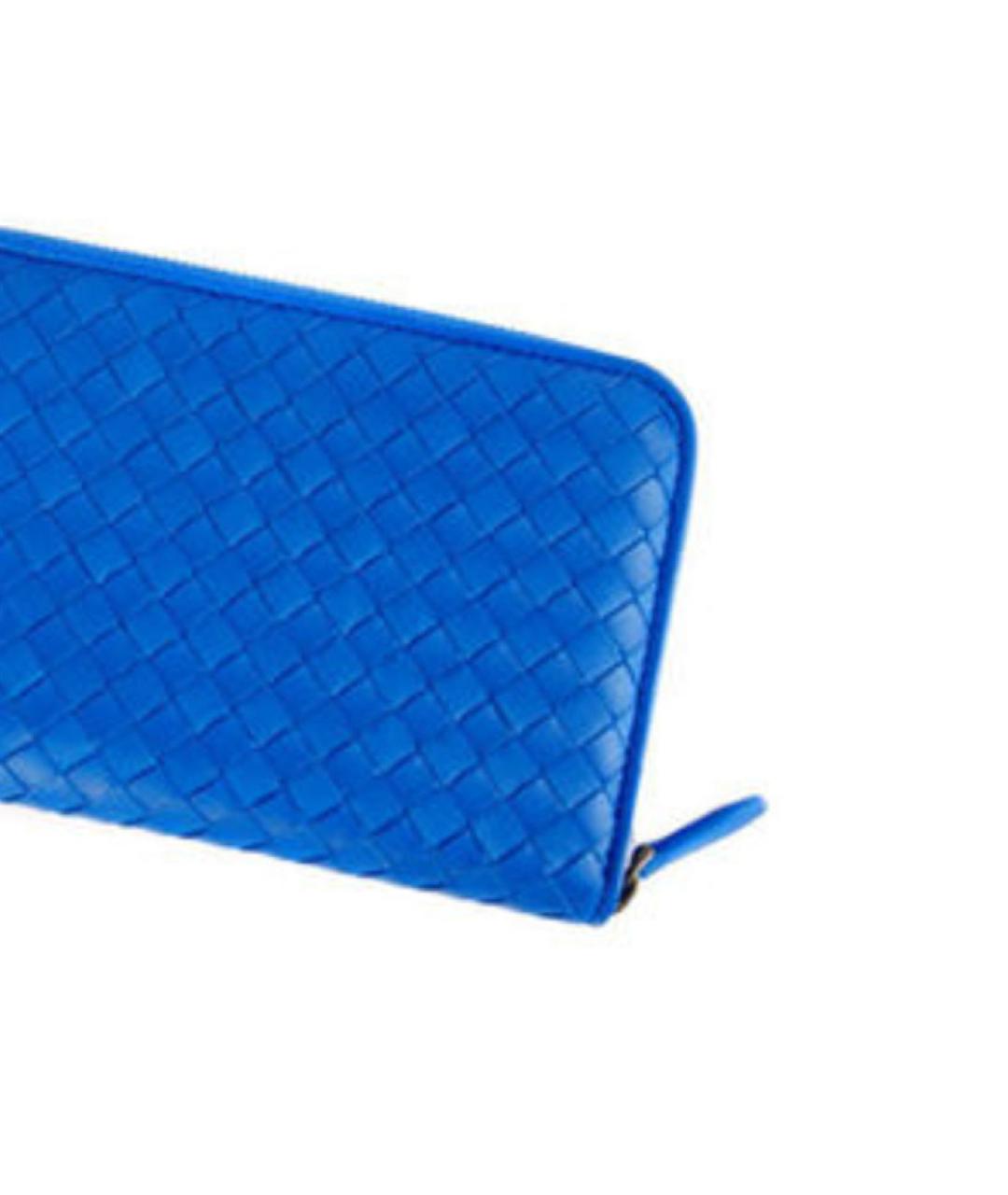 BOTTEGA VENETA Синий кожаный кошелек, фото 3